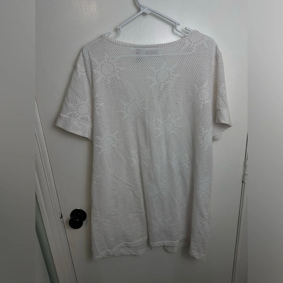 Beach Cabana women’s white cover up beach swim size large #1216 - Picture 2 of 6